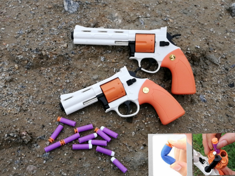 小月亮左轮软弹枪ZP5发射软弹357左轮手动EVA海绵软弹儿童玩具枪