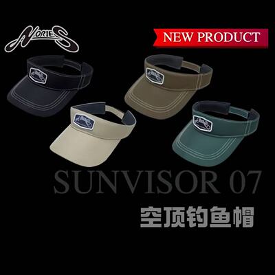 日本进口NORIES路亚钓鱼帽 SUNVISOR 07空顶帽子 刺绣logo