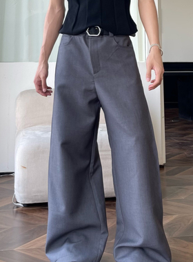 Baseplate A字廓形立体剪裁宽松廓形阔腿垂坠拖地TR老钱西裤