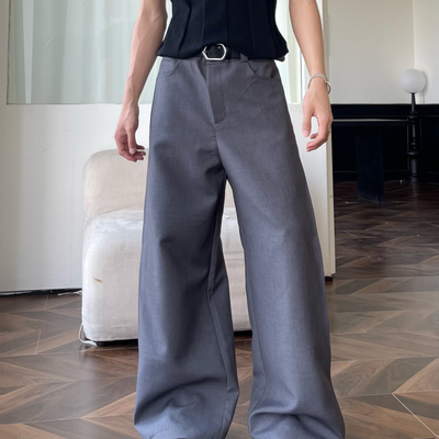 Baseplate A字廓形立体剪裁宽松廓形阔腿垂坠拖地TR老钱西裤