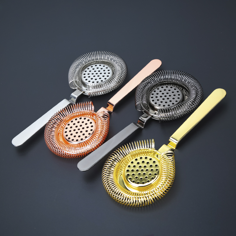 酒吧传奇 酒具欧式霍桑调酒滤冰器 过滤器隔冰器网格Strainer