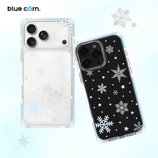【bluecorn】蓝色苞米原创星星雪花适用于iPhone 17/16/15PRO/MAX magsafe镜面磁吸防摔手机壳全包全包保护套