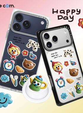 【bluecorn】蓝色苞米原创黏土贴纸适用于iPhone 17/16/15PRO/MAX magsafe镜面磁吸防摔手机壳全包卡通保护套