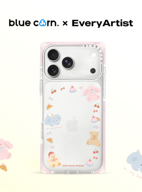 【bluecorn】蓝色苞米原创奶熊小象贴纸适用于iPhone 17/16/15 PROMAX magsafe镜面磁吸防摔全包手机壳保护套