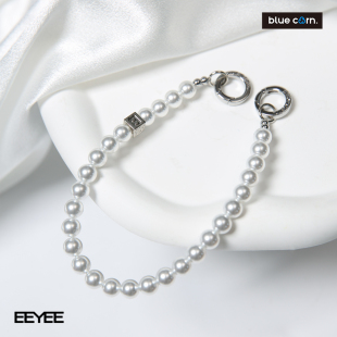 饰品 通用时尚 bluecorn蓝色苞米原创彩色珍珠腕带短款 双挂手机链