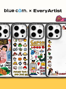 【bluecorn】蓝色苞米阿叮插画艺术家适用于iPhone 17/16/15PRO/MAX magsafe镜面磁吸防摔手机壳全包保护套