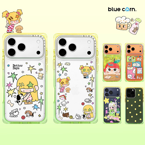 【bluecorn】蓝色苞米青柠气泡2.0合集适用于苹果iPhone17/16/15/PRO/MAX magsafe磁吸方形渐变直角边手机壳