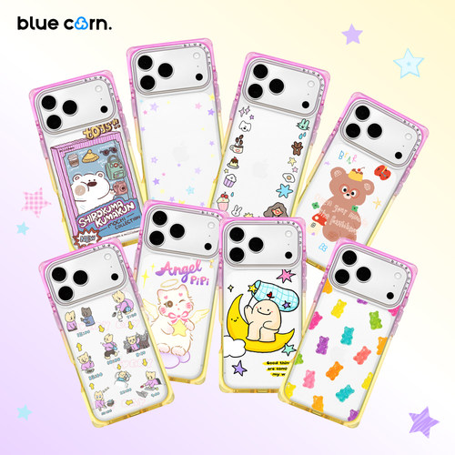 【bluecorn】蓝色苞米原创黄紫奶方合集方形直角边手机壳适用于iPhone 17/16/PRO MAX magsafe磁吸防摔保护套