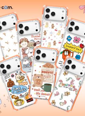 【bluecorn】蓝色苞米原创香橙布丁合集方形直角边手机壳适用于iPhone 17/16/15 PRO MAX magsafe磁吸保护套