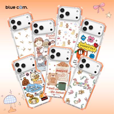 【bluecorn】蓝色苞米原创香橙布丁合集方形直角边手机壳适用于iPhone 17/16/15 PRO MAX magsafe磁吸保护套