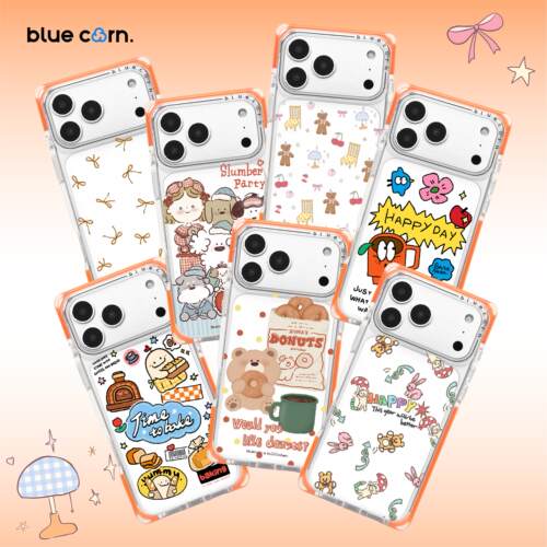 【bluecorn】蓝色苞米原创香橙布丁合集方形直角边手机壳适用于iPhone 17/16/15 PRO MAX magsafe磁吸保护套