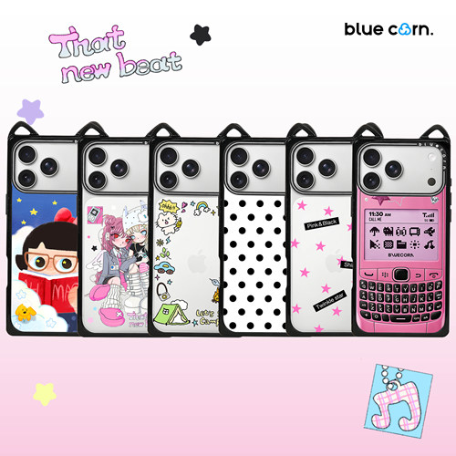 bluecorn 蓝色苞米立体猫耳奶方合集方形直角边手机壳 适用于苹果iPhone 17/16/PRO/MAX甜酷少女防摔保护套