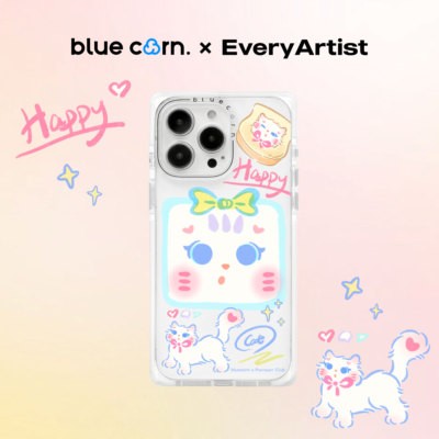【bluecorn】蓝色苞米艺术家联名Purrpurr 大脸pipi适用于iPhone 16/15/14 PRO MAX magsafe 磁吸防摔手机壳