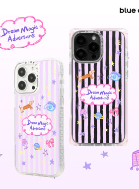 【bluecorn】蓝色苞米原创紫色涂鸦适用于iPhone 16/15/14PRO/MAX magsafe镜面磁吸防摔全包卡通手机壳保护套