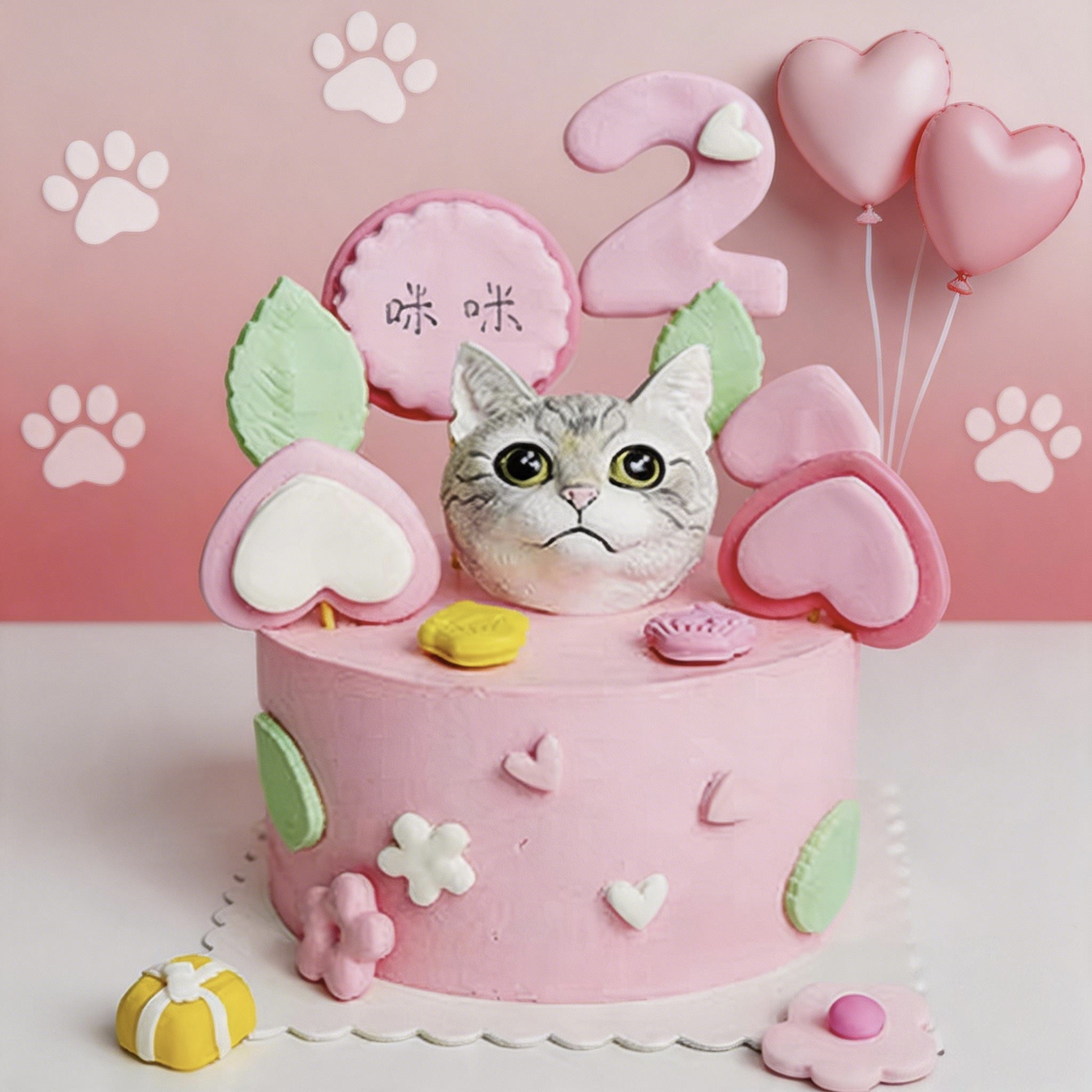 宠宴宠物猫生日蛋糕纯肉0添加猫零食湿粮手工送定制头像顺丰包邮