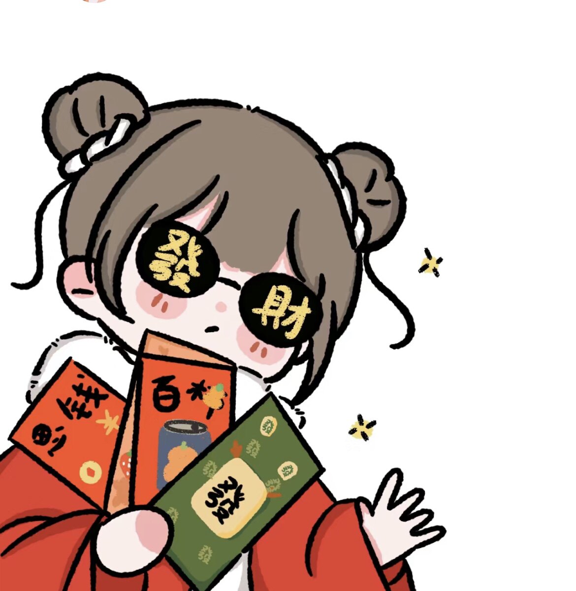 q版动漫新年头像定制情侣宝宝简笔画男女全家福生日照片转手绘