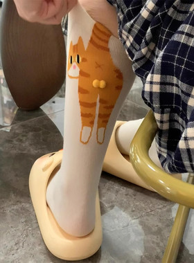 立体猫猫蛋袜子女纯棉春秋中筒袜