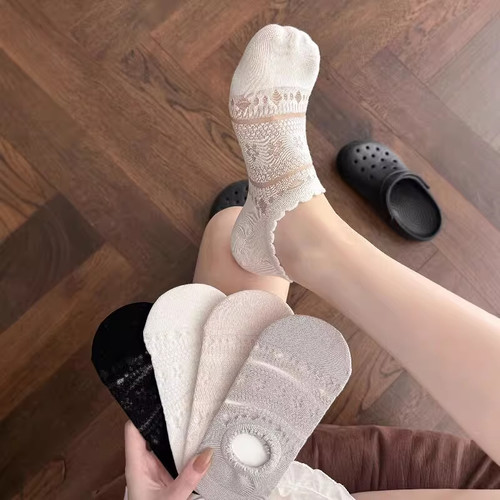 花边袜子女春夏薄款网眼隐形船袜