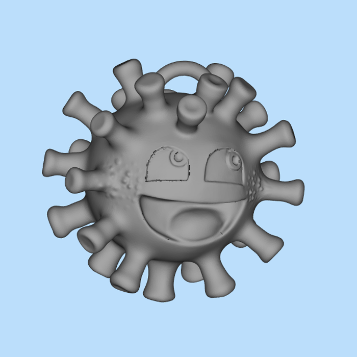 吊坠版新冠肺炎病毒模型01201016三维图纸(stl格式)