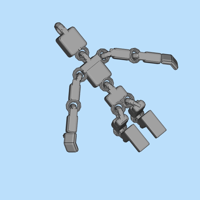 卡通人形可活动的钥匙扣模型01220926 stl格式三维图纸