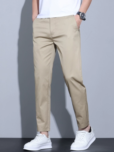 Мужские элитные хаки осенние штаны, облегающий крой, подходит для подростков, свободный прямой крой