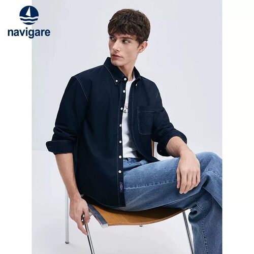 Navigare纯棉抗菌长袖衬衫