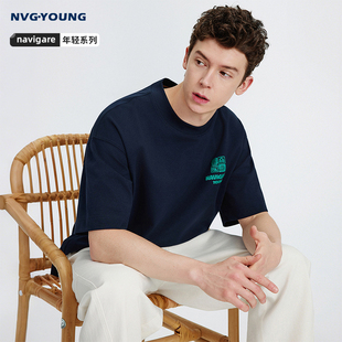 T恤男2026夏季 Navigare意大利小帆船宽松短袖 圆领套头衫 抗菌