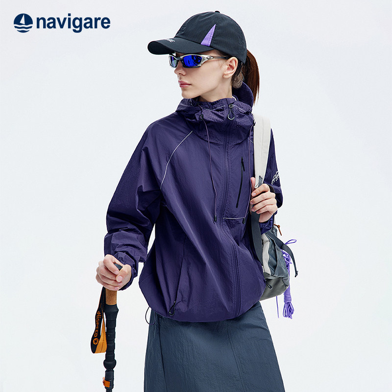 Navigare意大利小帆船紫色轻薄户外短外套女2026春夏防晒