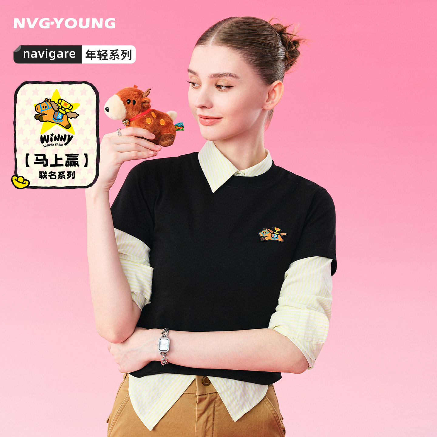 [POPSUNDAY马上赢系列]Navigare小帆船黑色短袖T