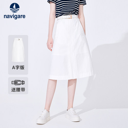 意大利小帆船纯棉半身裙女