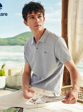 Navigare意大利小帆船灰色凉感POLO衫男短袖2026夏季翻领套头T恤