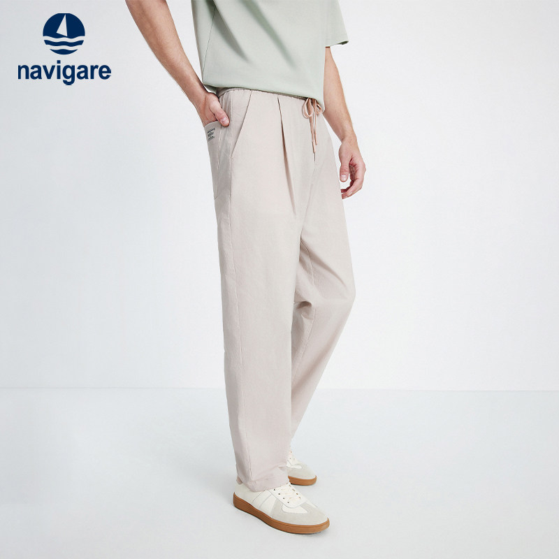 Navigare意大利小帆船薄款凉感休闲裤男2026春夏新款阔腿锥形长裤,男装,休闲裤,淘宝优惠券,粉丝福利购,淘宝优惠卷