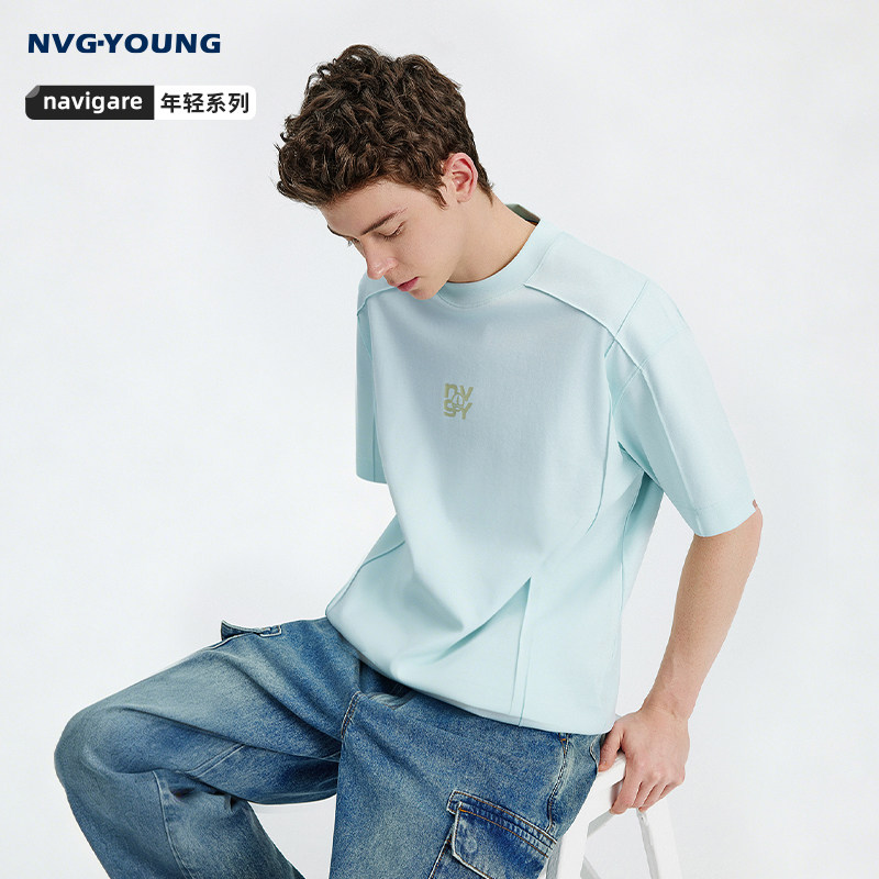 [抗菌]Navigare意大利小帆船纯色短袖T恤男2026春夏休