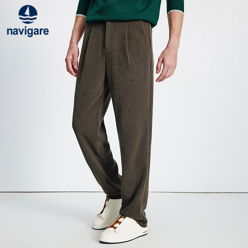 Navigare一体绒复古直筒休闲裤
