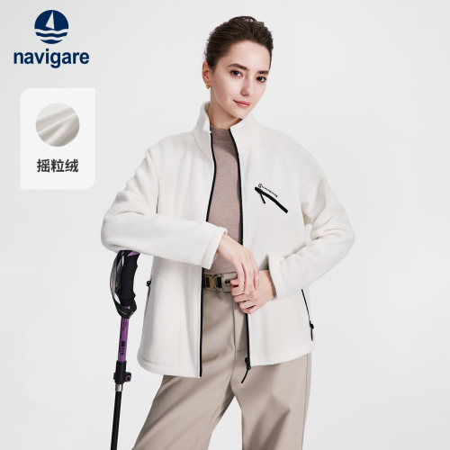 Navigare摇粒绒通勤立领短外套
