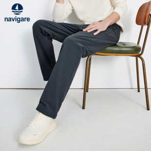 加厚加绒休闲裤 通勤直筒长裤 男 新品 Navigare意大利小帆船2025冬季
