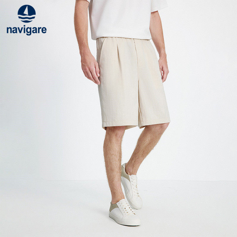 Navigare意大利小帆船莱赛尔五分休闲裤男2026春夏宽松通
