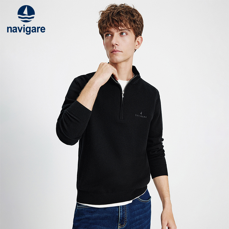 Navigare弹力羊绒保暖针织衫