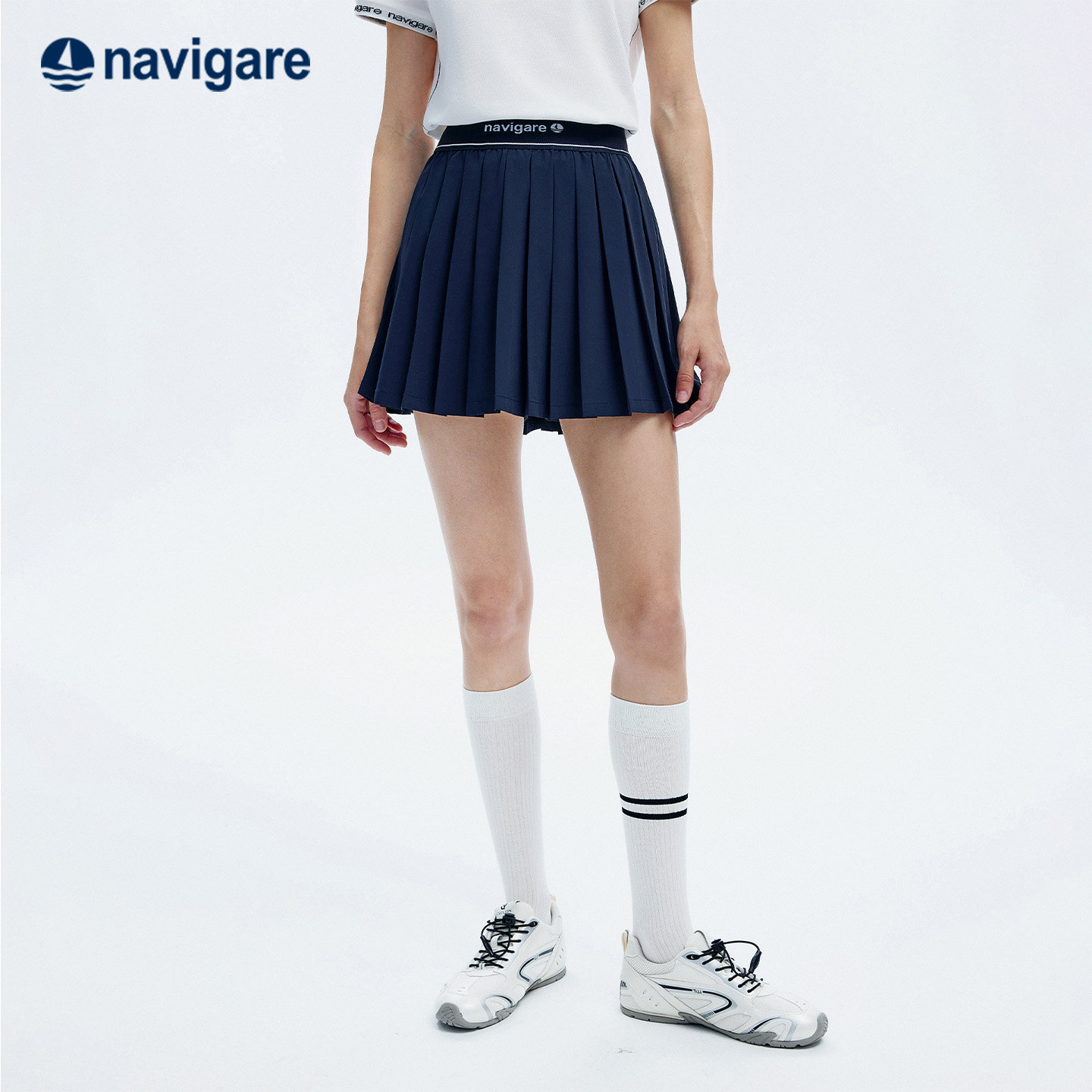 Navigare意大利小帆船运动半身裙女2026春夏百搭显瘦A字