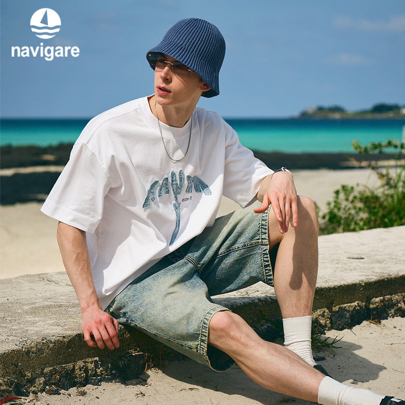 [凉感]Navigare意大利小帆船白色短袖T恤男士2026夏季