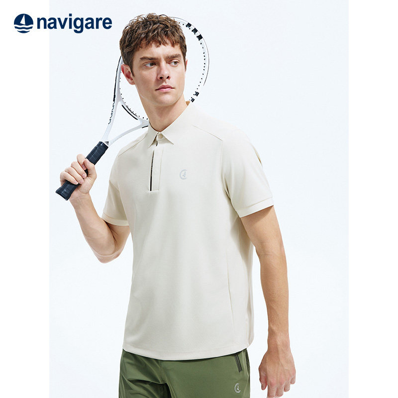 [速干]Navigare意大利小帆船白色POLO衫男2026夏季