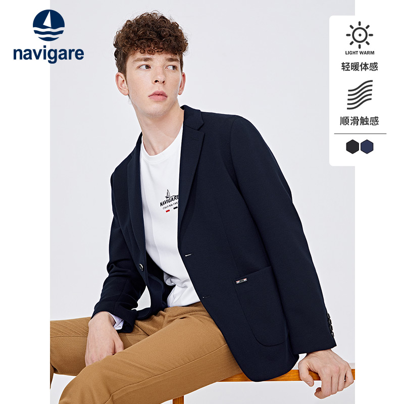 [羊毛]Navigare意大利小帆船秋季新款休闲西装男高级感西服外套