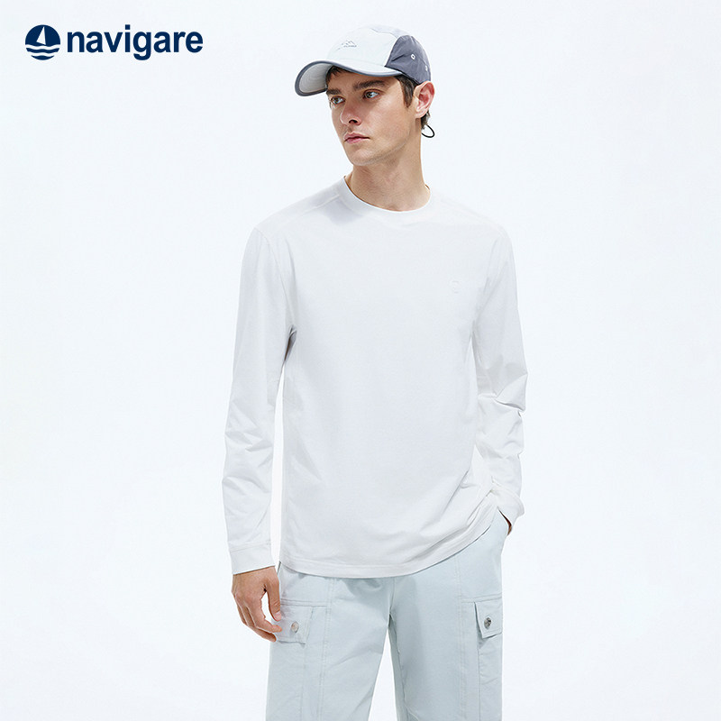 [速干]Navigare意大利小帆船白色长袖T恤男2026春夏户