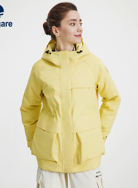 Navigare意大利小帆船黄色时尚带帽羽绒服女冬季新款三防加厚外套