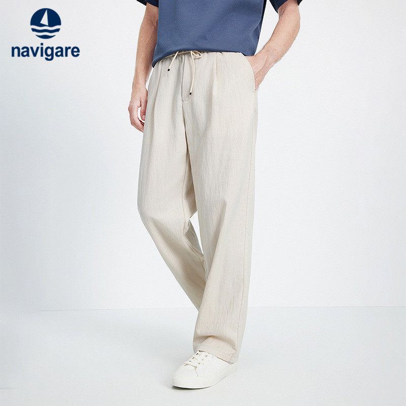 Navigare意大利小帆船莱赛尔弹力休闲裤男2026春夏透气阔
