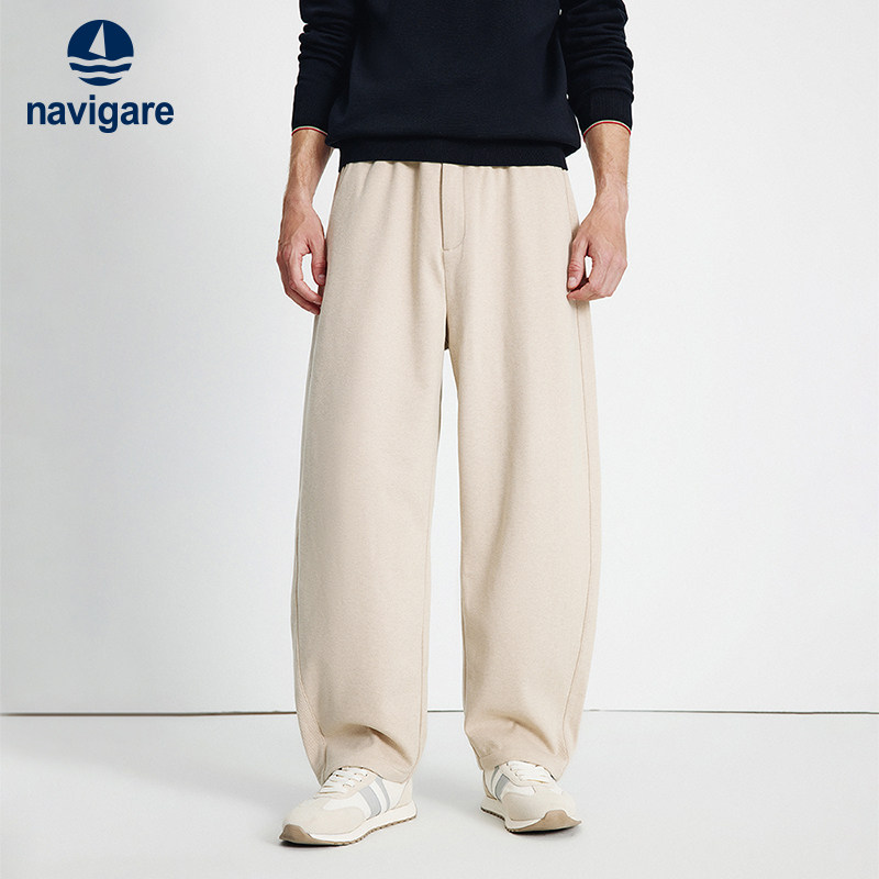 Navigare意大利小帆船加厚休闲裤男士2025秋冬新款磨毛阔