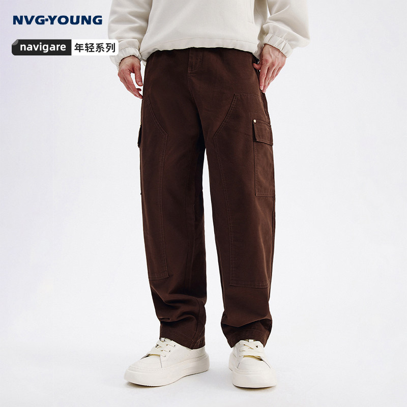 Navigare意大利小帆船休闲裤男春秋季新款美拉德工装裤时尚弯