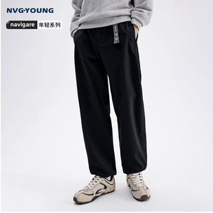 宽松直筒香蕉裤 男25秋冬新款 休闲裤 Navigare意大利小帆船黑色工装