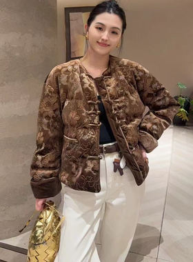 欧洲站2025冬季女DT新中式复古国风盘扣羽绒服女刺绣外套潮251635