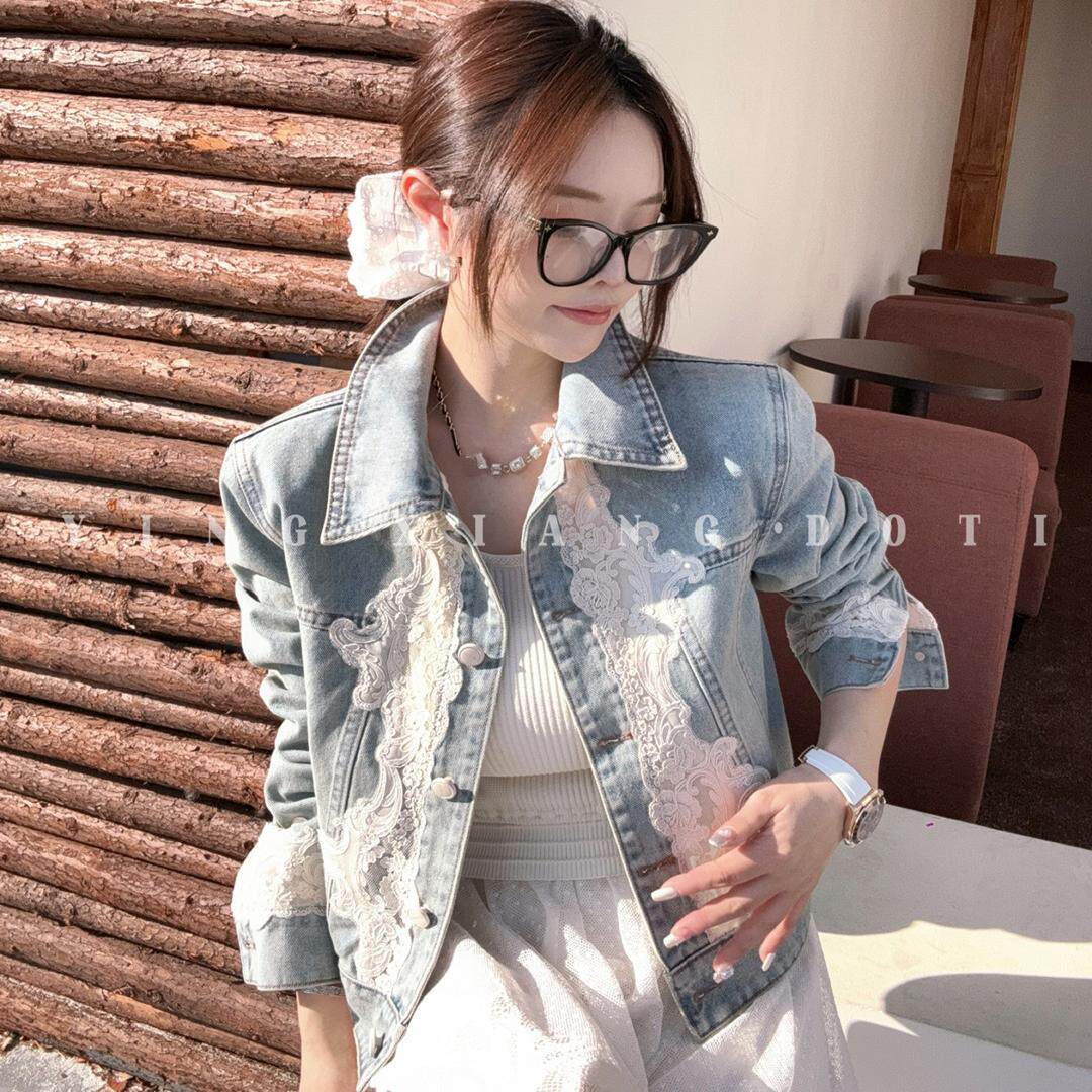 欧洲站2025春季女DT牛仔短外套